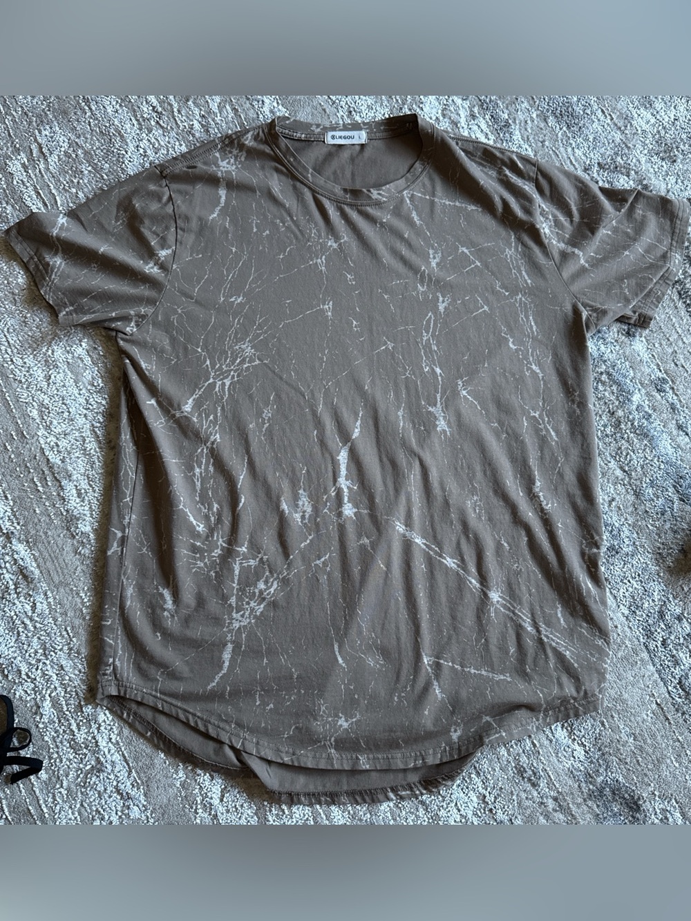 Men's Brown Marble-Print Short Sleeve Tee by Blank NYC